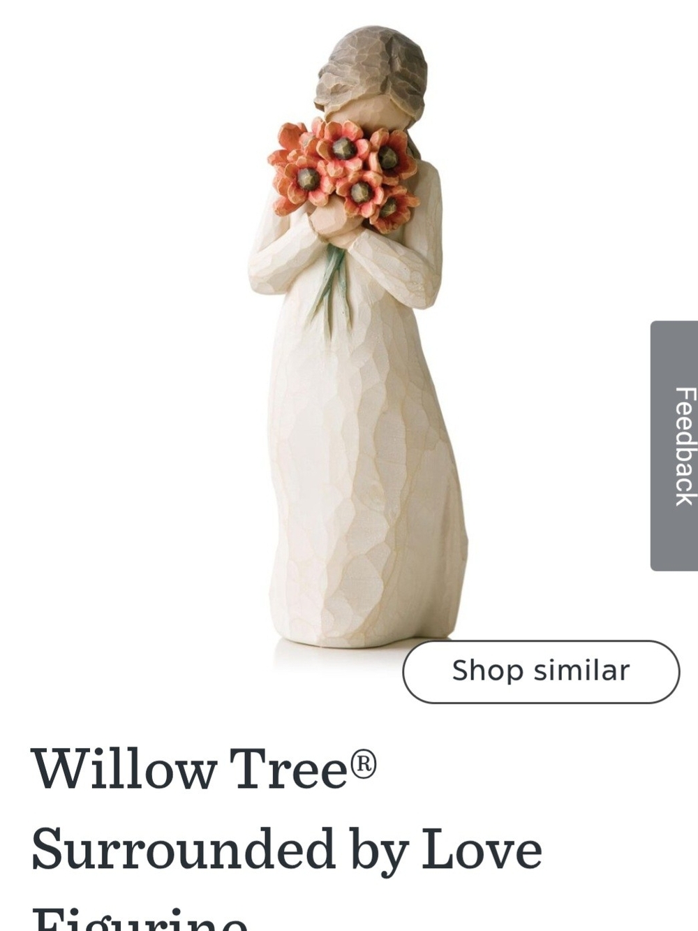 Willow Tree Figurine with Coral Bouquet